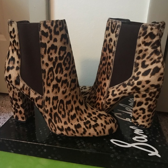 SAM EDELMAN Case Sand Leopard Brahma Booties - Picture 3 of 4